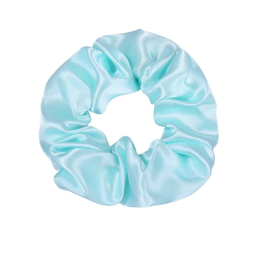 Blue Satin Scrunchie